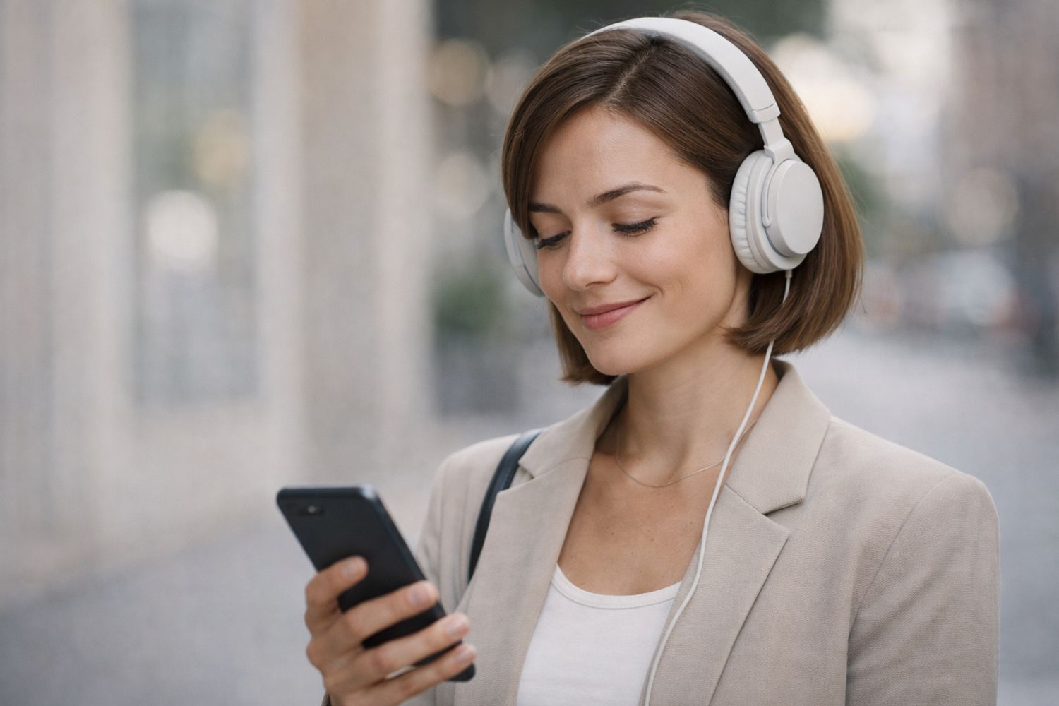 Klient przeglądający stronę na telefonie